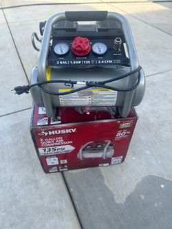 Shop Husky 2 Gal. 135 PSI Portable Electric Oil-Free Quiet Jobsite Air Compressor with Dual Pressure Gauges and 1-Quick Coupler Questions & Answers (2