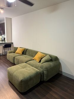 Green sectional couch