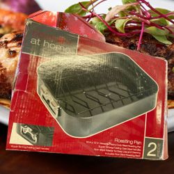 Professional Stainless Steel Roasting Pan with V-Shaped Rack 