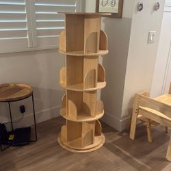Wooden Rotating Kids Bookshelf 