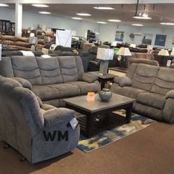 Tulen Gray Reclining Living Room Set  /couch /Sofa and Loveseat 