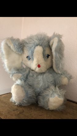 Vintage Rushton Elephant Plushie / Stuffed Animal, Kitsch/Kitschy