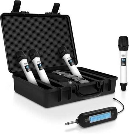 Brand New Pyle Pro Universal UHF 4-Channel Wireless Handheld Microphone System (White, 500 to 938 MHz)