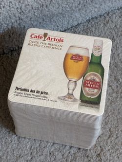 50 beer coasters Stella Artois cafe Artois SEALED