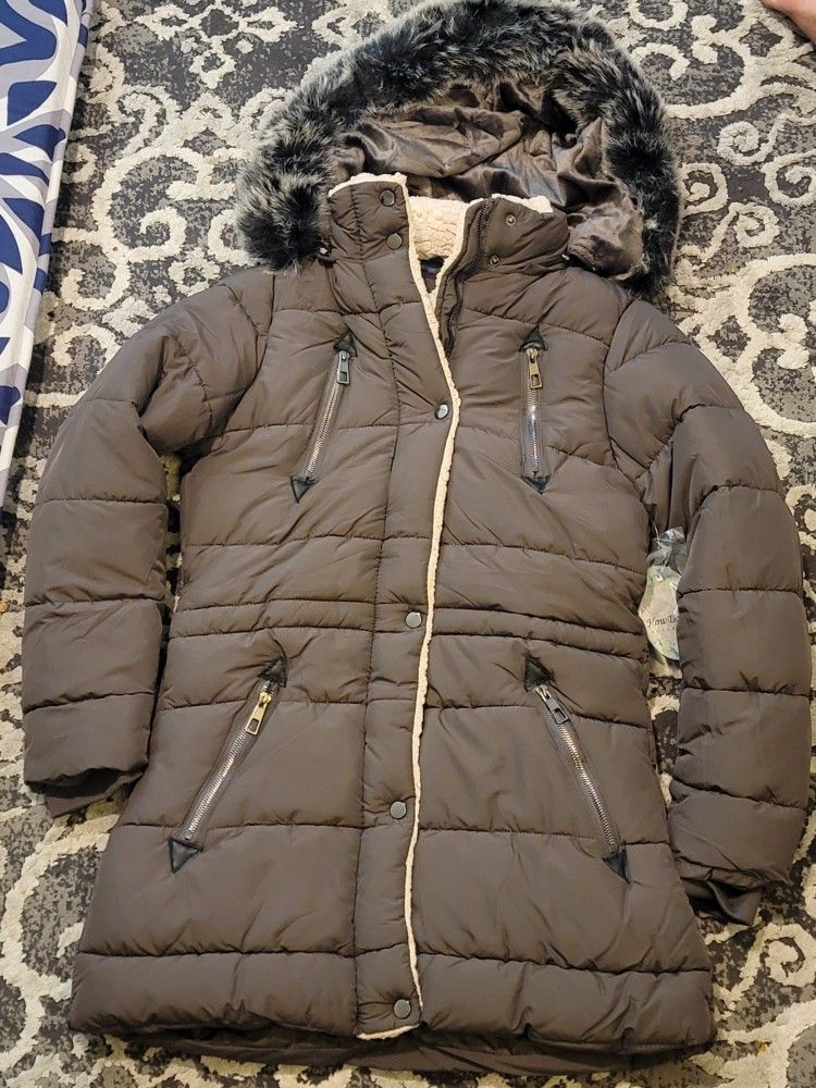 How Dare U Outerwear Quilted Puffer Winter Jacket Polyester Filling Detach