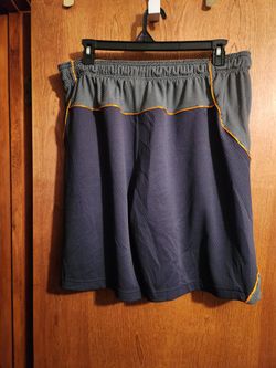 And1 Men's Athletic Shorts Navy Blue Orange Trim