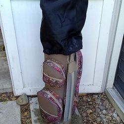 Antique Golf Clubs And Golf Bag