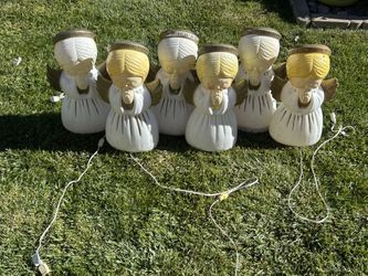 Christmas Blow Molds Bundle Of 6 Praying Angel Girls 