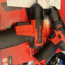 Brand New Snap-On 3/8 Drill And A New 14.4V  1/4” Impact Wrench.