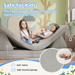 Light Grey Kids Play Couch
