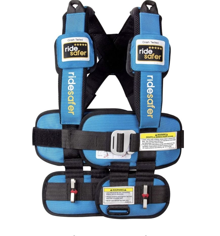 Ride Safer Travel Vest with Zipped Backpack-Wearable, Lightweight, Compact, and Portable Car Seat
