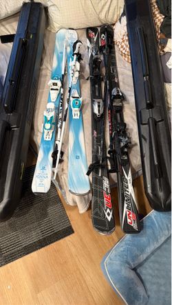 Two ski sets