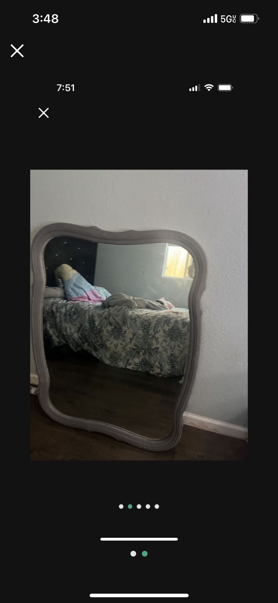 Grey Mirror, Dimensions Are 32W, X 40L