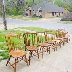8 Wooden Chairs 