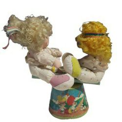 vintage jack and Jill girls on see- saw musical toy