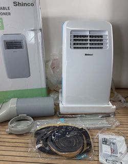 Shinco 8000 BTU Portable Air Conditioner 3-in-1, 350 Sq Ft, Remote, White