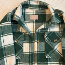 Green Plaid Polyester Jacket 