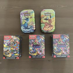 Pokemon cards TCG sealed booster bundles and tins