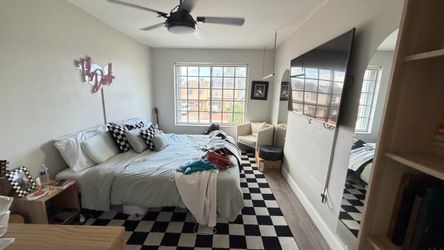 Checkered area rug 8x10’