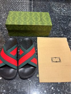 Gucci Cross Web Slide Size 10 In Men’s Brand New With Box