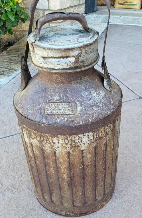 Antique 1920's / 1930's 5 Gal Oil / Milk Can, Shields Harper