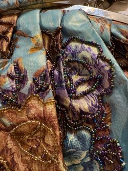 vintage  silk beaded  bag
