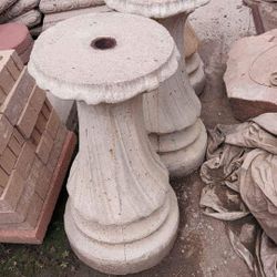 Decorative Concrete Patio Table With Umbrella Holder