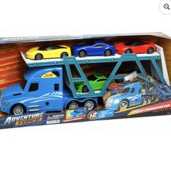 Toy Truck Play Set – 12-Piece Carrier with Cars & Accessories