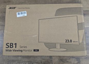 Acer SB241Y Abi 23.8" Full HD (1920 x 1080) VA Zero-Frame Home Office Monitor | AMD FreeSync Technology | Ultra-Thin Stylish Design | Acer Vision Care