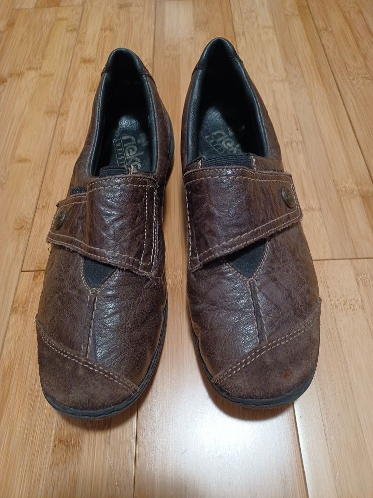 New Rieker Antistress Leather Slip-on Women's Shoes Size 8.5 M