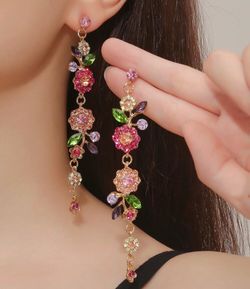 multicolored dangle earrings
