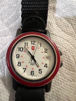 Swiss Army Watch with Red Bezel