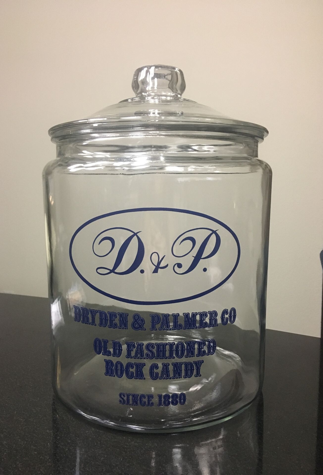 Dryden & Palmer Co. Vintage Old Fashioned Rock Candy Jar