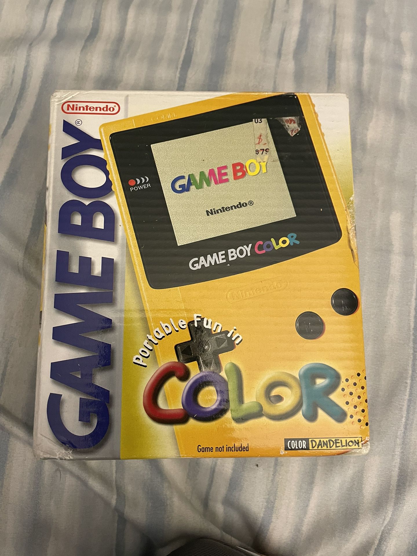 Gameboy Color Handheld Dandelion Yellow System In Box With All Manuals 