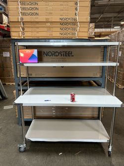 Factory pricing open to public Buy this brand new stainless steel work station rolling on wheels for only $450