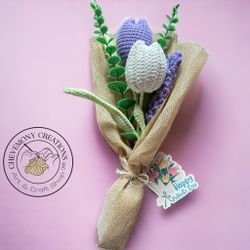 Tulips And Lavanda Bouquet Mother’s Day Or Graduate Gift