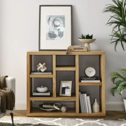 Natural Wood 7-Cube Bookshelf - New