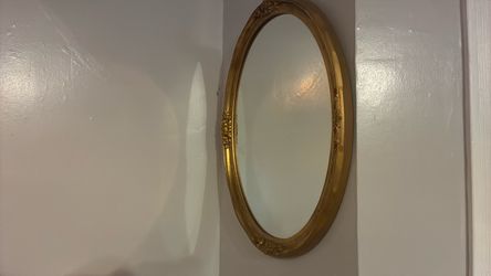 Oval Gold Ornate Framed Wall Mirror