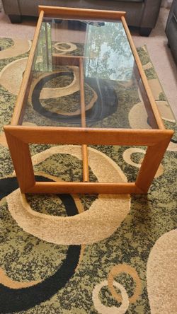 Natural wood & glass center table