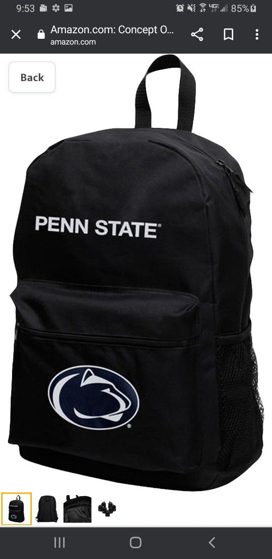 Concept One  NCAA Officially Licensed Sprint Black Backpack (Penn State Nittany Lions)