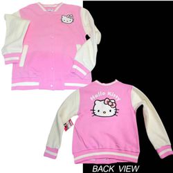 Sanrio Hello Kitty Girls Letterman Cotton Jacket Pink/White