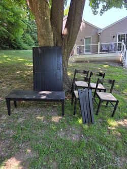 Dining room table seats six