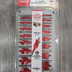 DIABLO
Speed Demon High Speed Steel Spade Bit Set With Pouch (16-Piece) - NEW