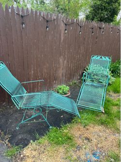 Wrought Iron Rocker Lounge Chairs