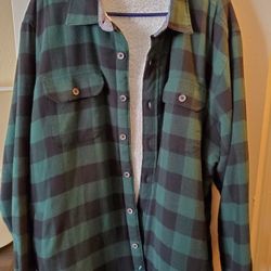 Mens Plaid Shirt Jacket 2XL