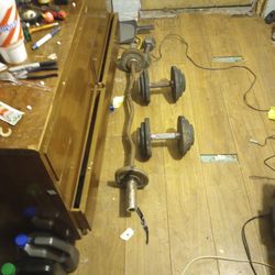 25 Pound Curl Bar W 10 Pounds Of Weight 