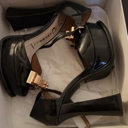 Jeffrey Campbell Gold Bow Heel 