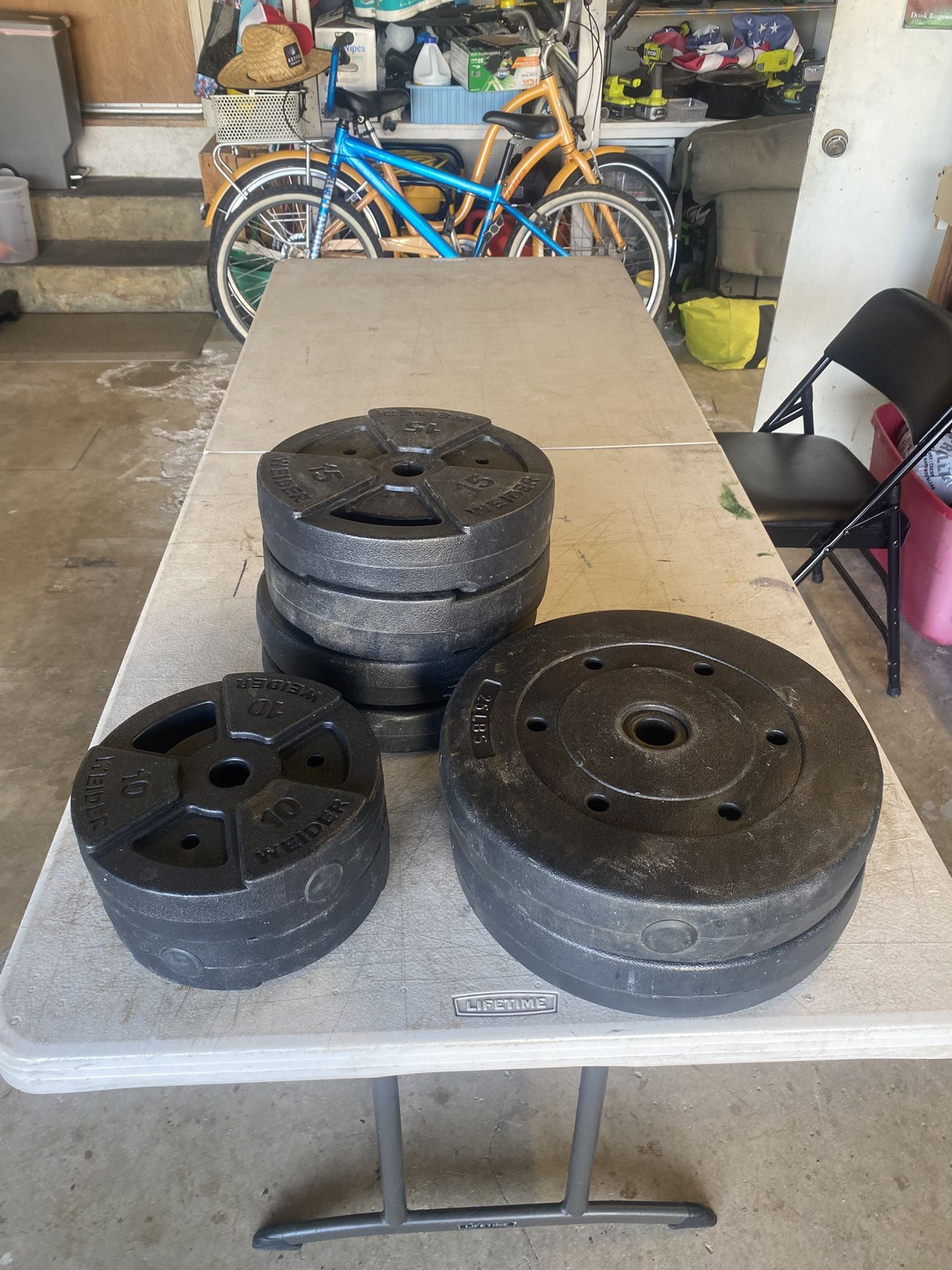 130 Lbs Of Standard Size Weights 
