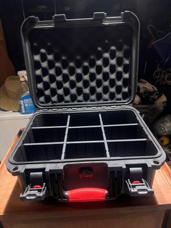 Storage Case for Milwaukee M18 M12 Battery - Waterproof & Shockproof Box Power Tool Storage Bag with 9 Adjustable Dividers for Milwaukee Battery & Cha