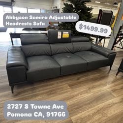 Abbyson Samira Adjustable Headrests Sofa 